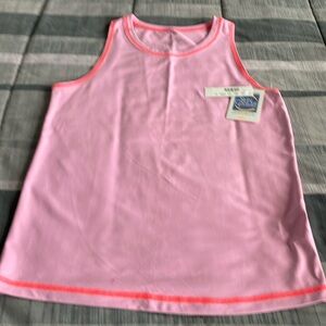 J Crew Sleeveless Sun Shirt in Frosted Pink with Neon Coral trim size Small